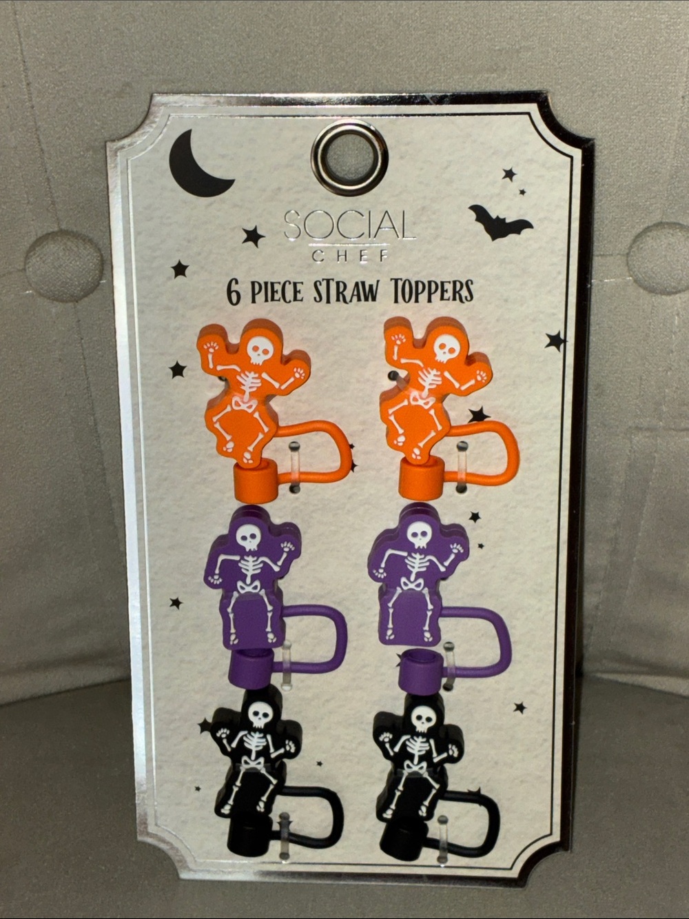 6Pk Skeleton Straw toppers